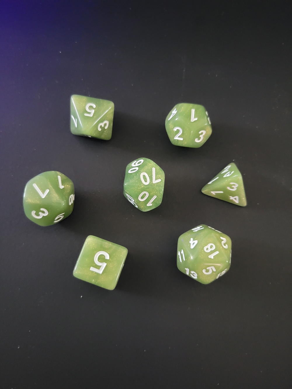 Sage Green Polyhedral RPG Dice Set